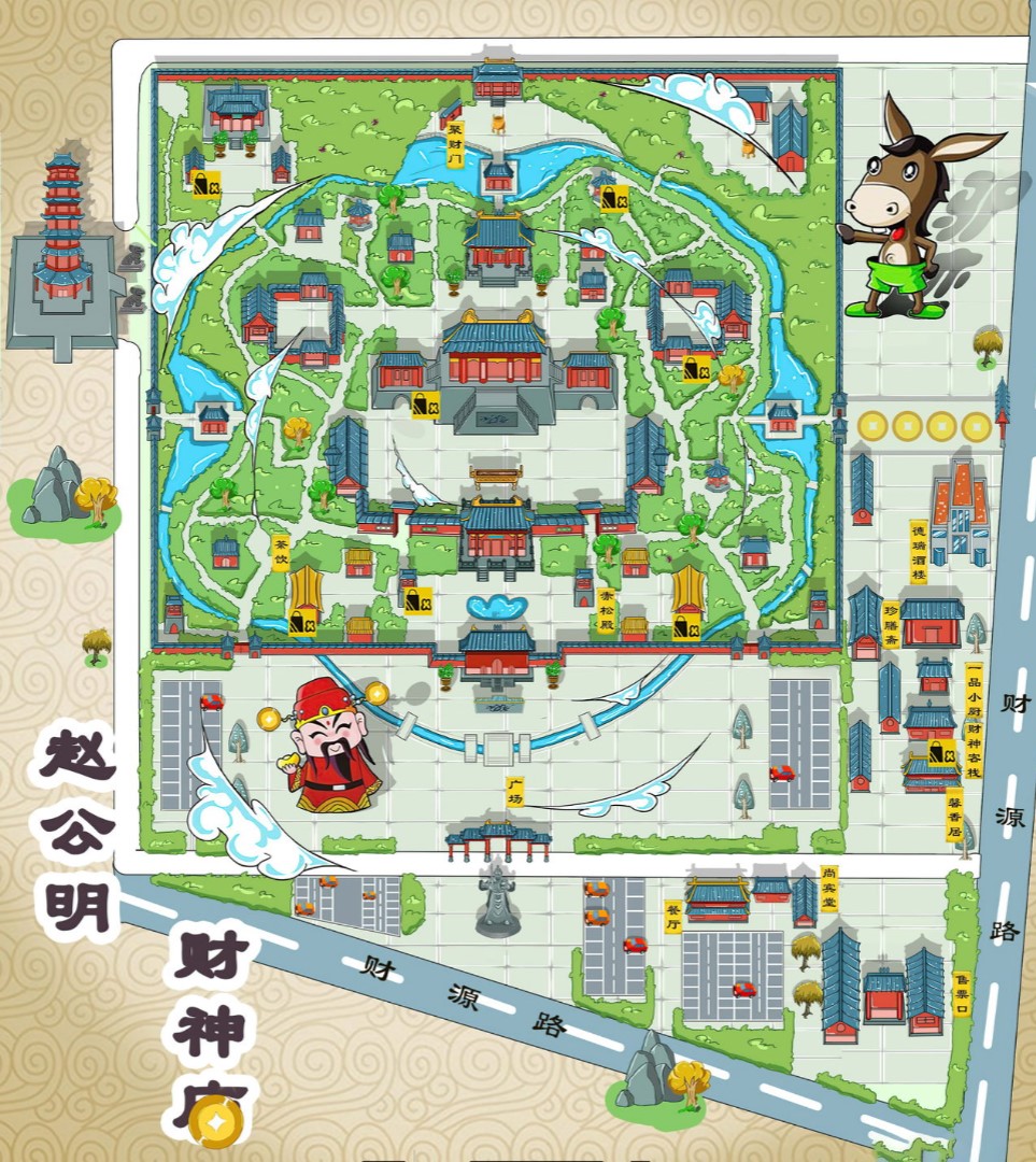 昌乐寺庙类手绘地图